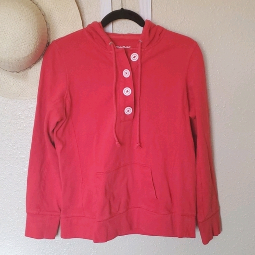 Eddie Bauer Long Sleeve Pullover Hoodie Red Size MEDIUM